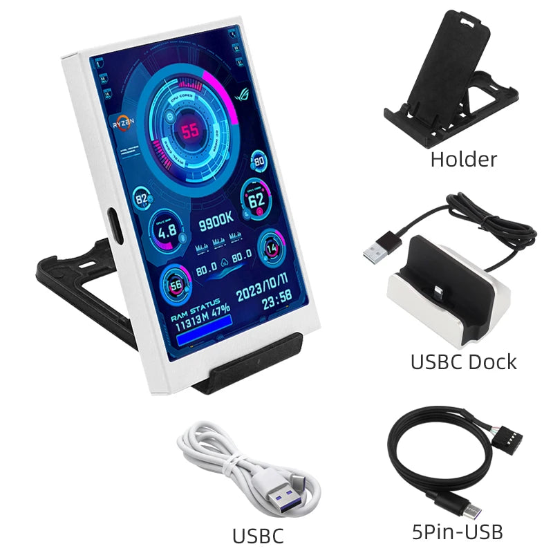 CPU RAM GPU HDD Monitor 320*480 IPS LCD ISB Display TURZX Software NO AIDA64