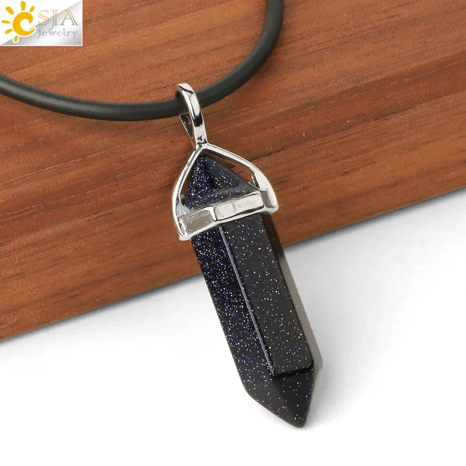 Hexagonal Bullet Crystal Necklaces