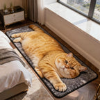 3D Cat Shaped Soft Fluffy Bedside Runner
