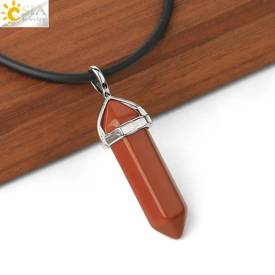 Hexagonal Bullet Crystal Necklaces