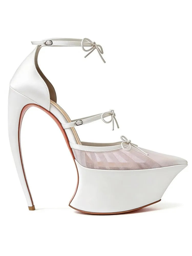 New Pointed Stiletto High Heels Thick Bottom Ballet Sandals