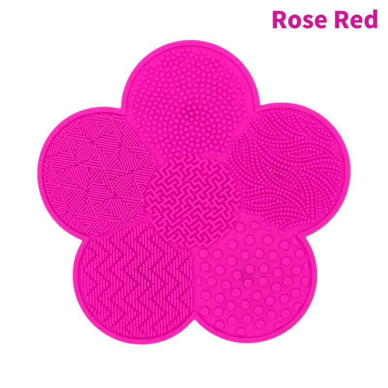 Silicon heart shaped makeup brush cleaner pads