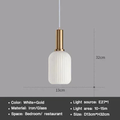 Striped Nordic Vintage Colorful Glass Chandelier