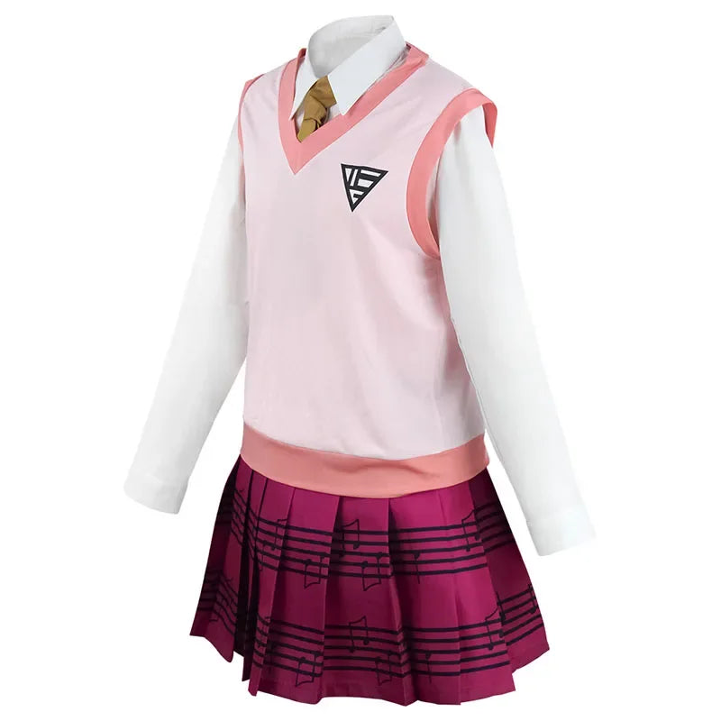 Costume de Cosplay Anime Danganronpa Kaede Akamatsu, gilet rose