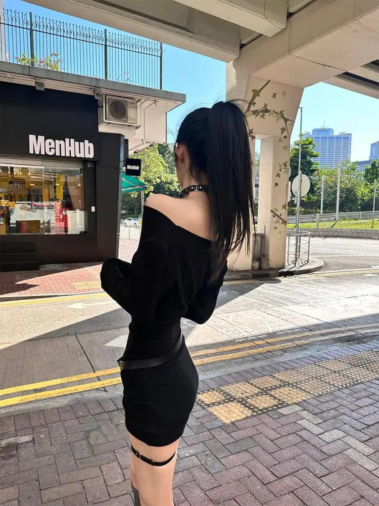 Seeslim Black Slim Sexy Mini Dress