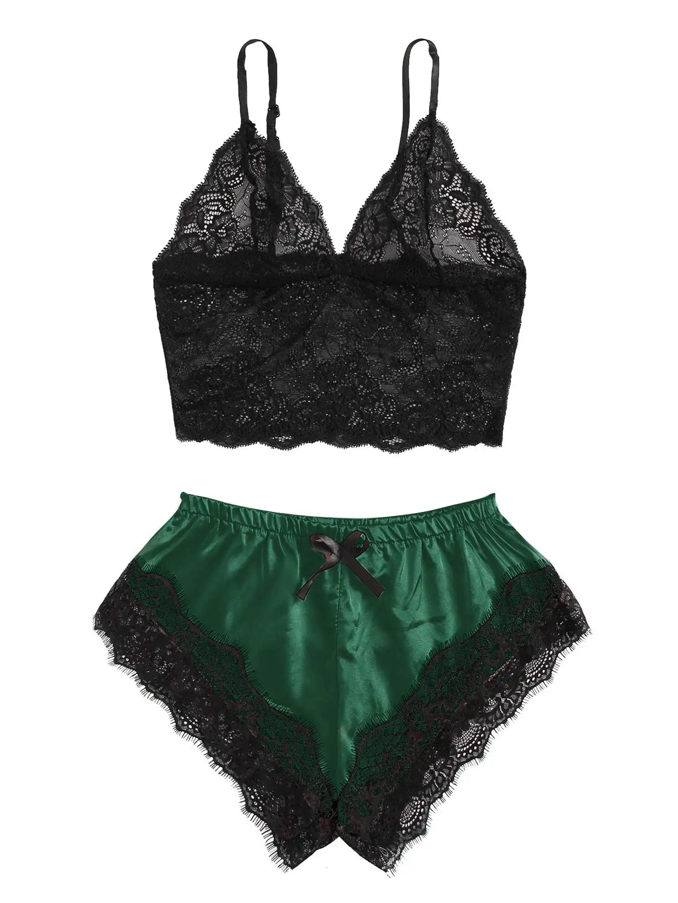 2PCS Women's Satin Pajama Set