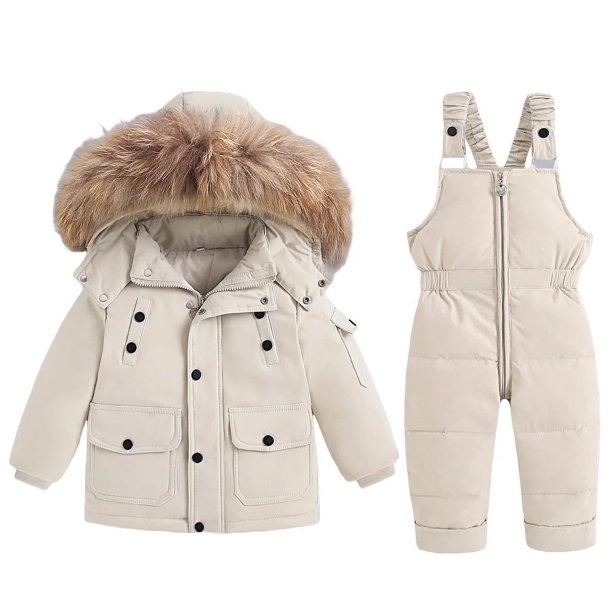Jacket+Overalls Suit 2Pcs Duck Down Set
