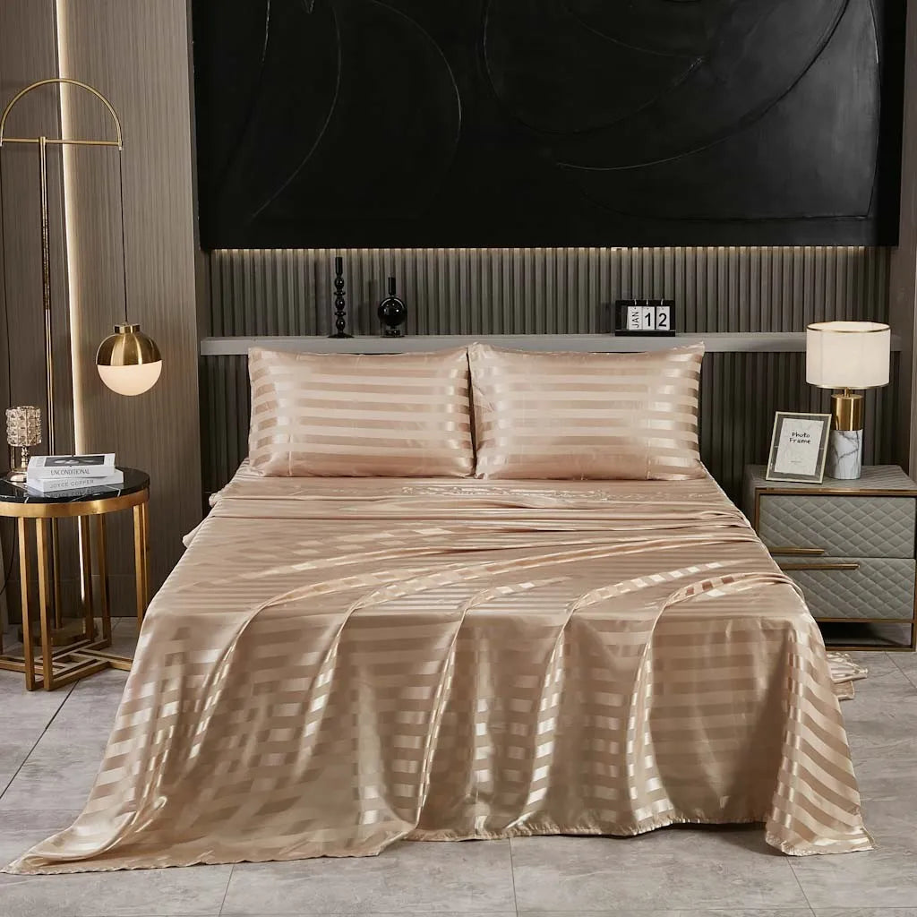 Simple Solid Color Silky Bed Sheet
