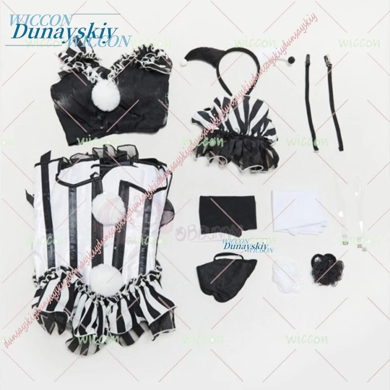 Scary Clown Black White Costume Set