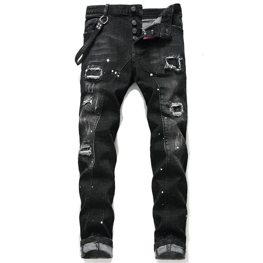 Men Long Denim Pencil Pants