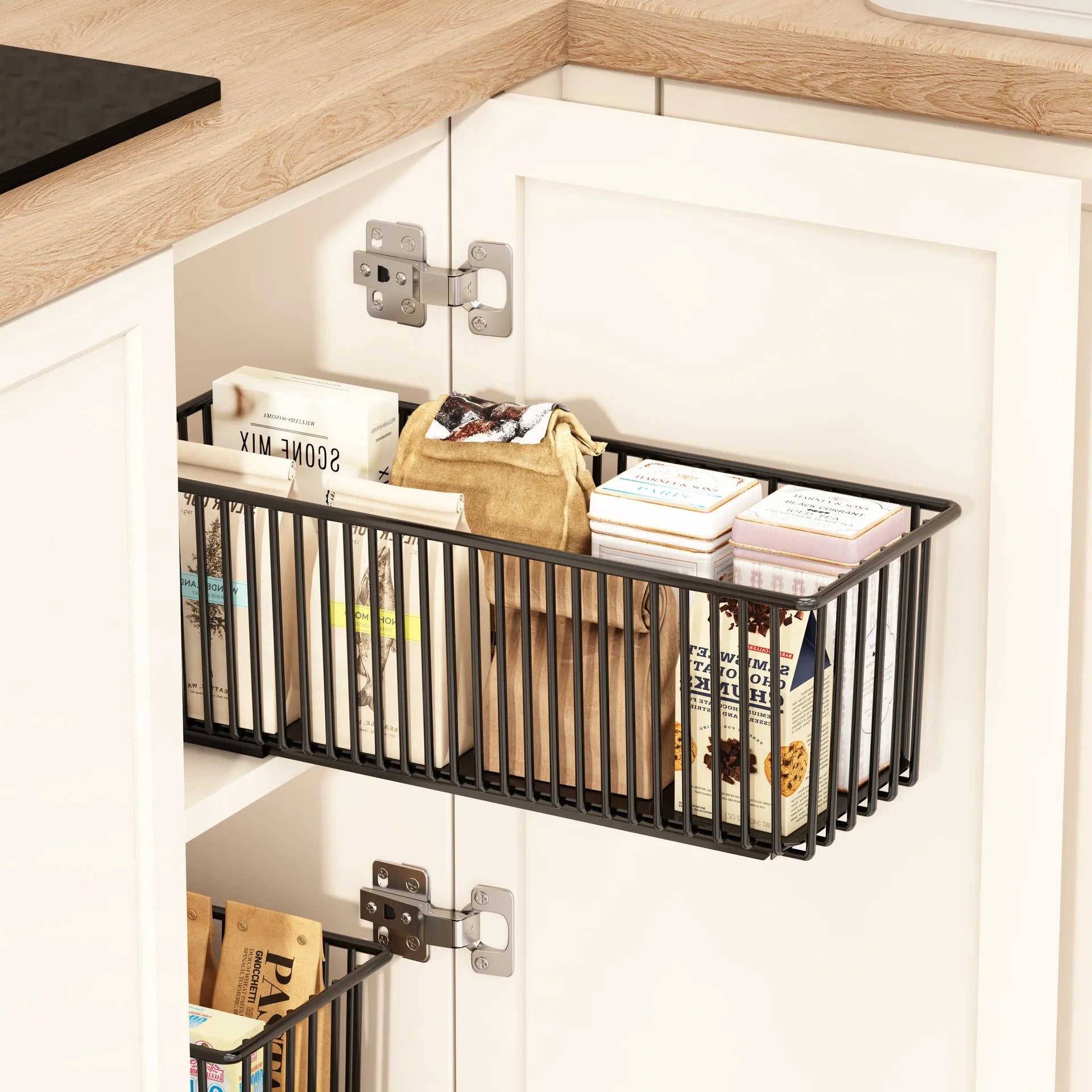 2Pcs Pull Out  Carbon Steel Slide Out Drawers