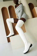 hick heeled knee high boots