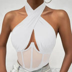 Sleeveless Fishbone Corset Vest