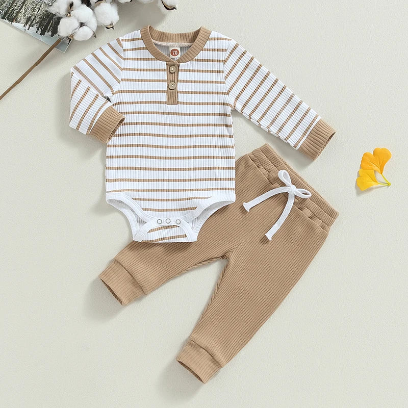 Newborn Baby Boys Knitted Long Sleeve Romper Cotton Infant Outfits