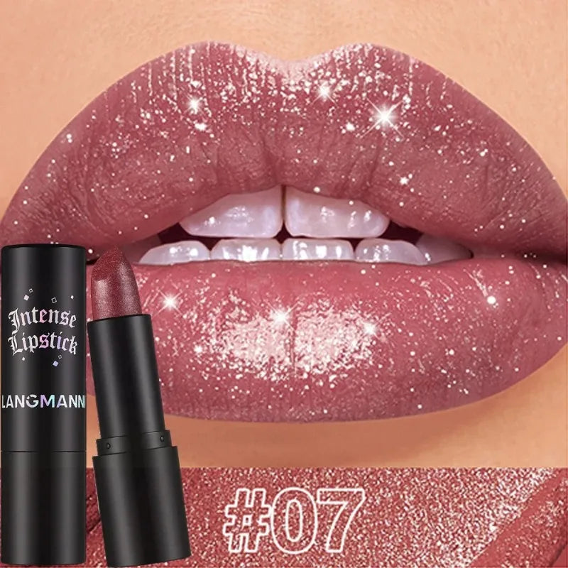 Nude Gray Metallic Lipstick Glitter Diamond