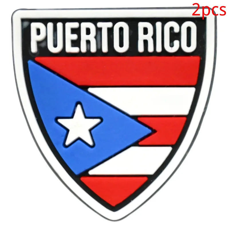 Puerto Rico series PVC 2pcs shoe charms