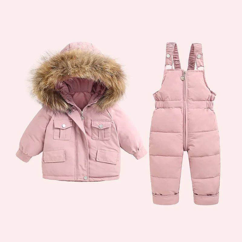 Jacket+Overalls Suit 2Pcs Duck Down Set