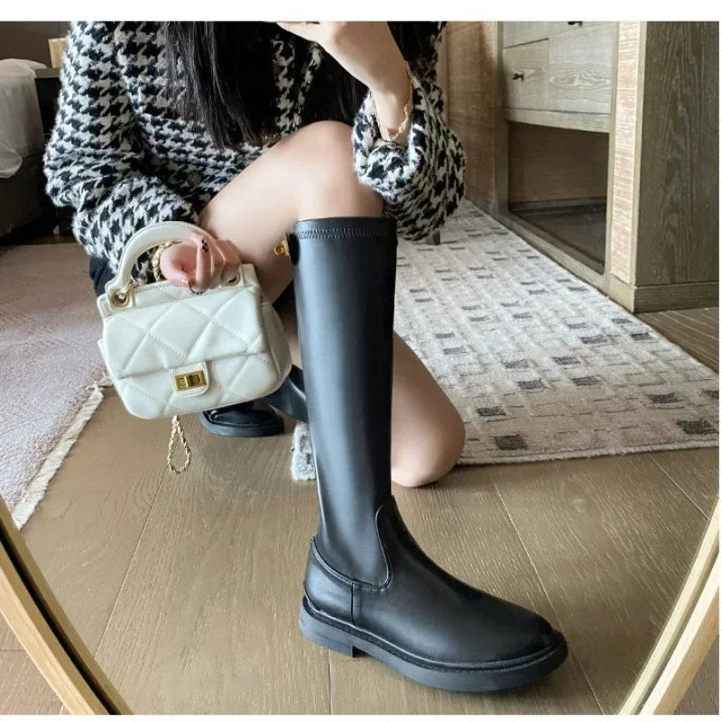 Genuine Leather Over-the-Knee High Boots