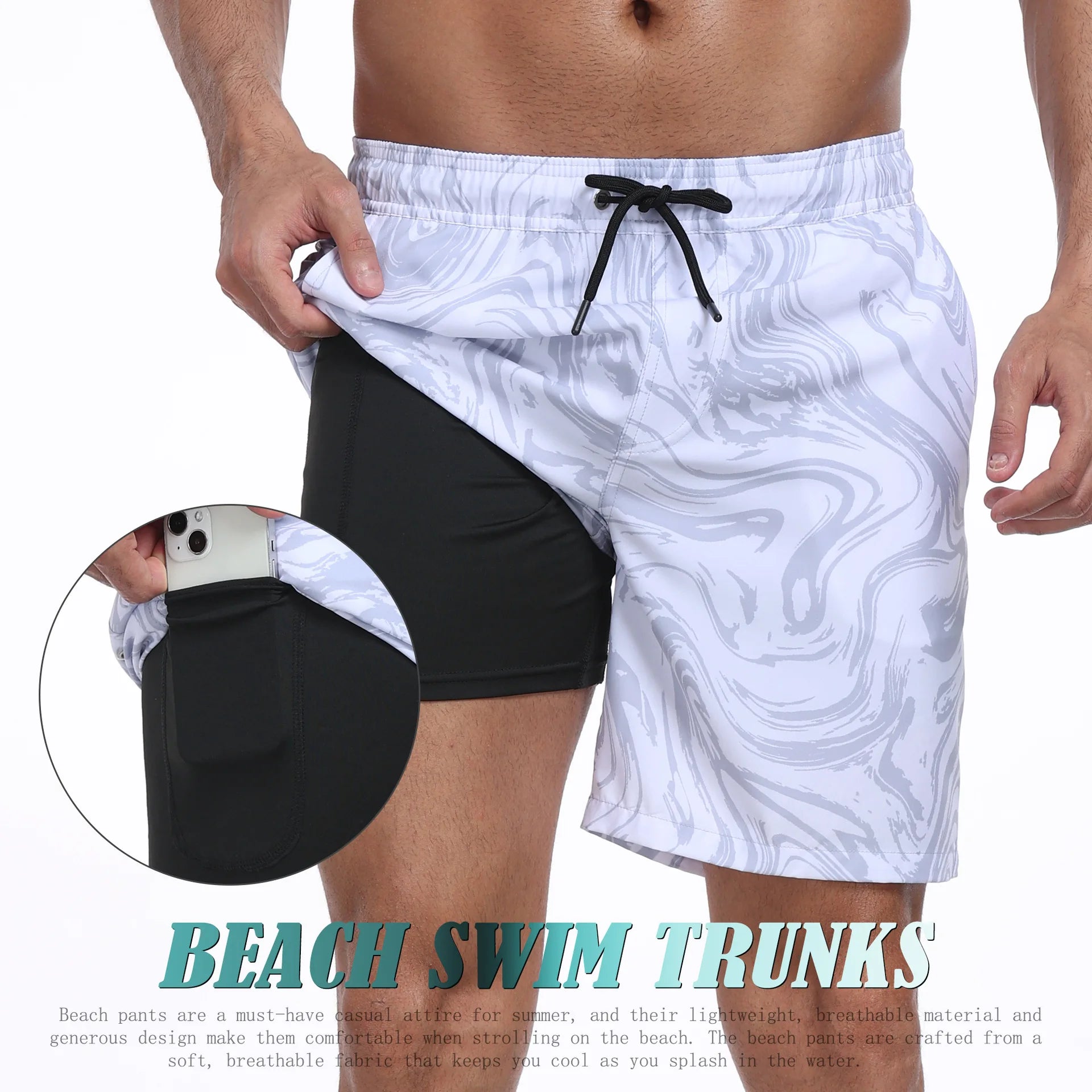 2026 Mens Beach Print Shorts