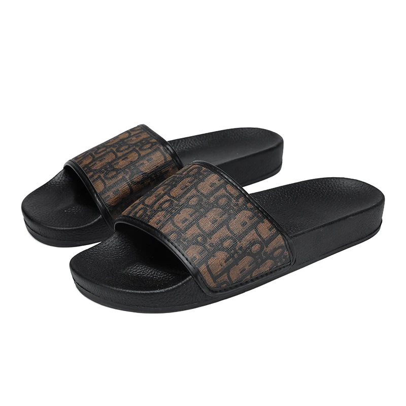 Men's retro pattern house slides