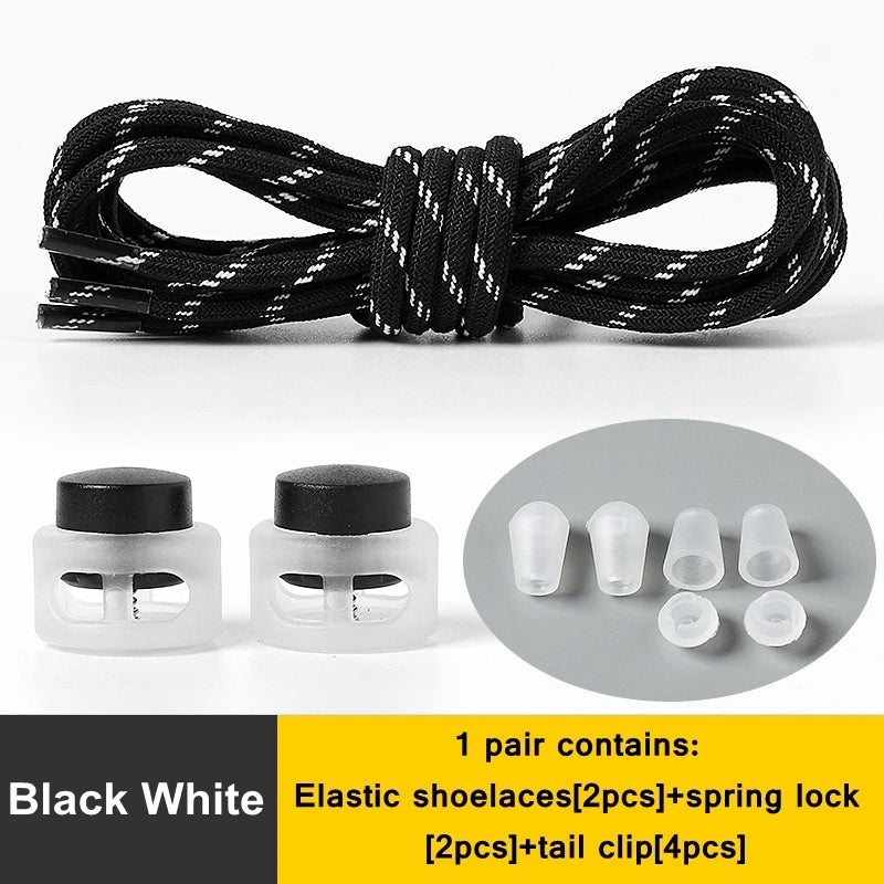 1 Pair Lazy Laces Elastic Snap Lock Shoelaces
