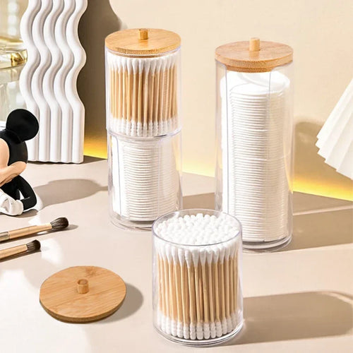 1pcs Cotton Swab Storage Box Acrylic Jar