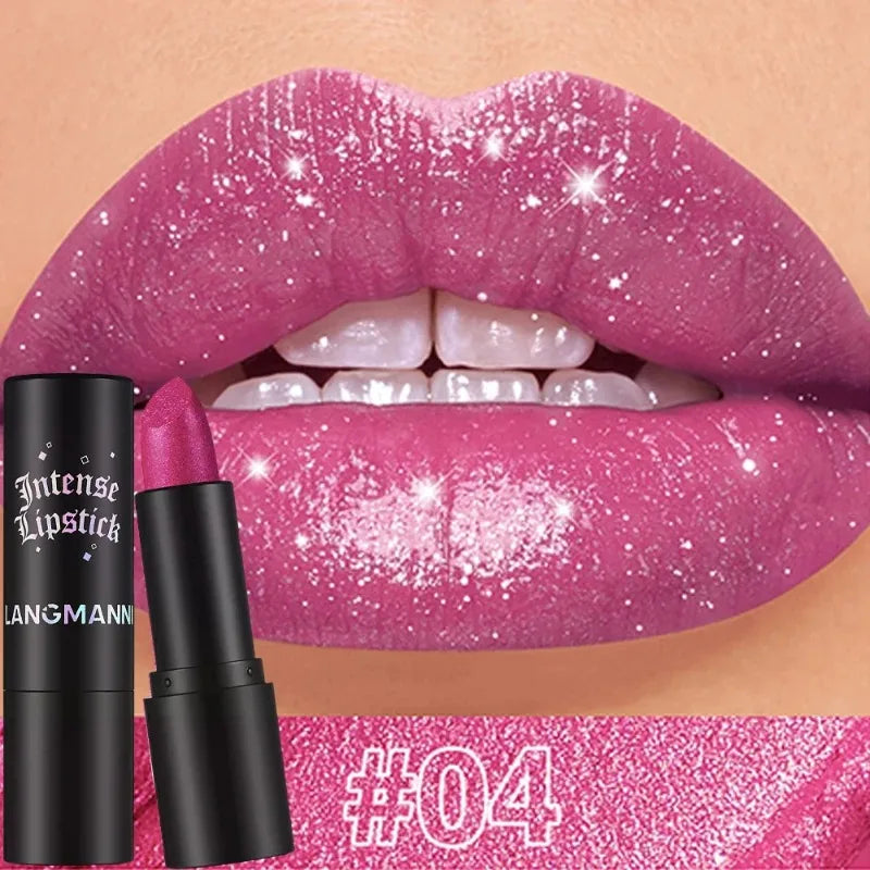 Nude Gray Metallic Lipstick Glitter Diamond