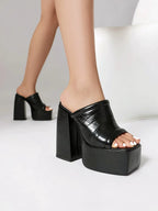 Platform sandal slides