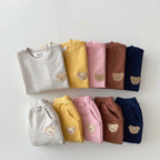 Kids Sports Bear Sweatshirt Pants 2Pcs Suits Outfits