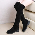 Faux Suede Winter Elastic Knee-high Boots