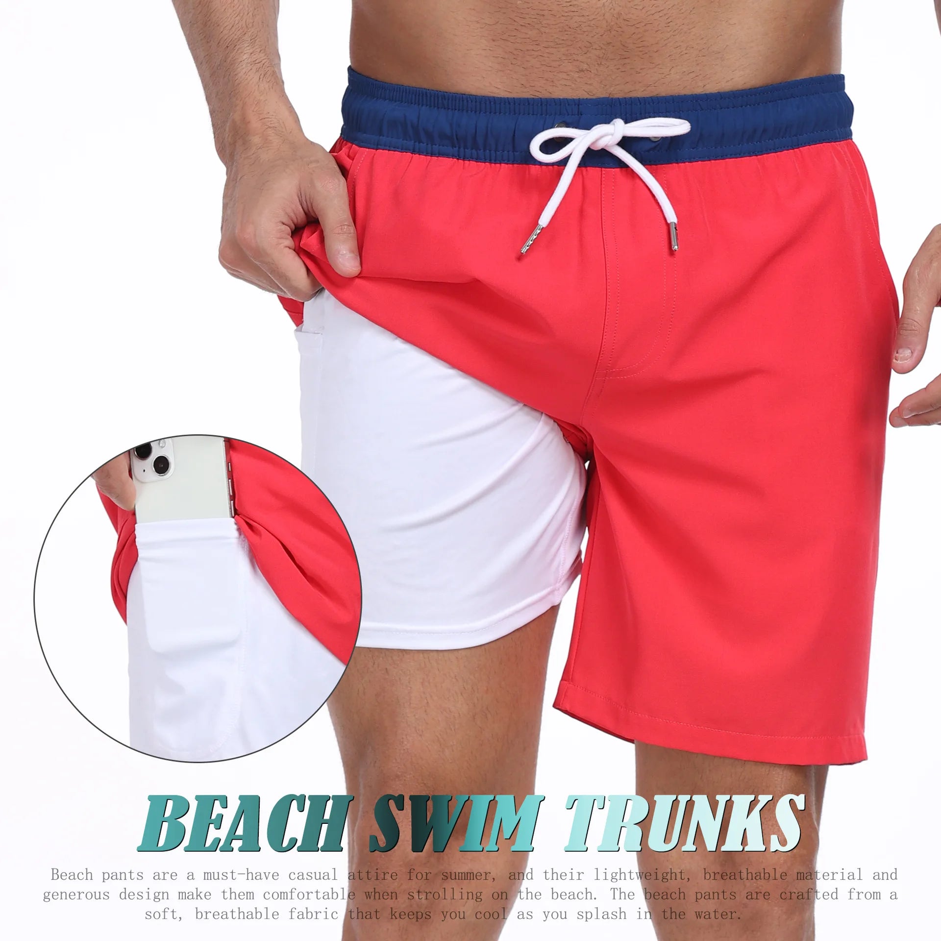 2026 Mens Beach Print Shorts
