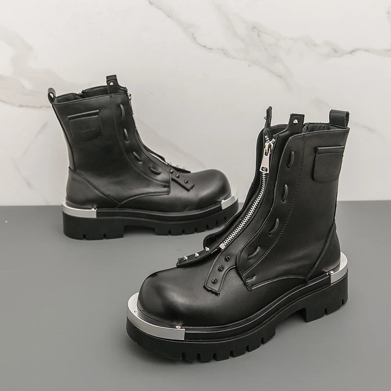 Black Men Long-sleeved Thick-soled Anti-slip Boots