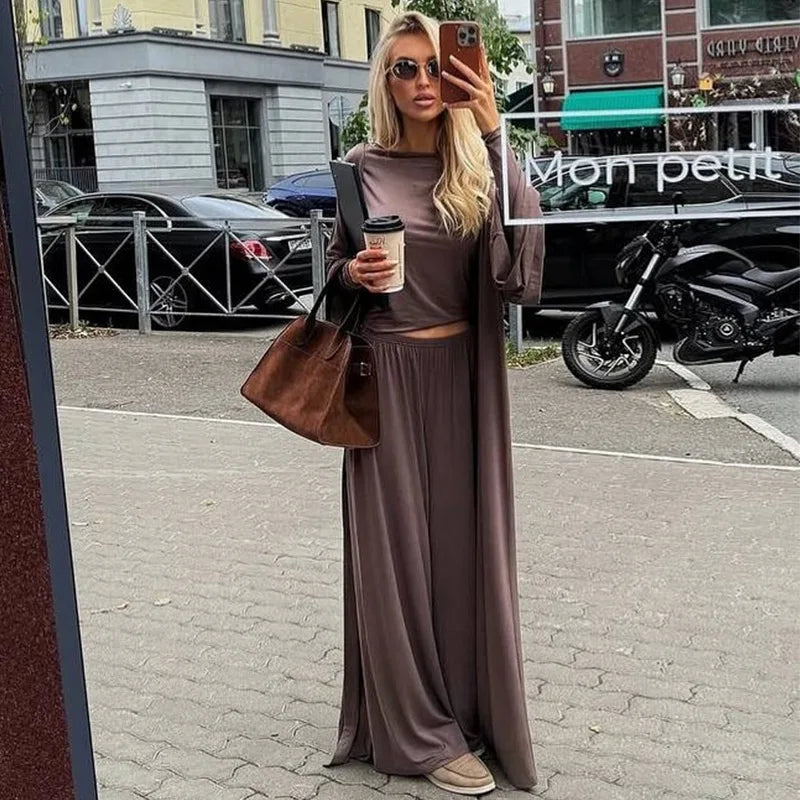 New Solid Color Knitted Loungewear