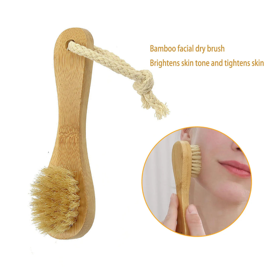 Body brush set exfoliating body dry brush