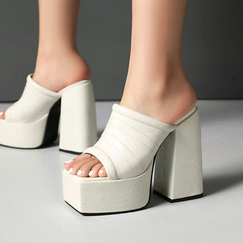 Platform sandal slides