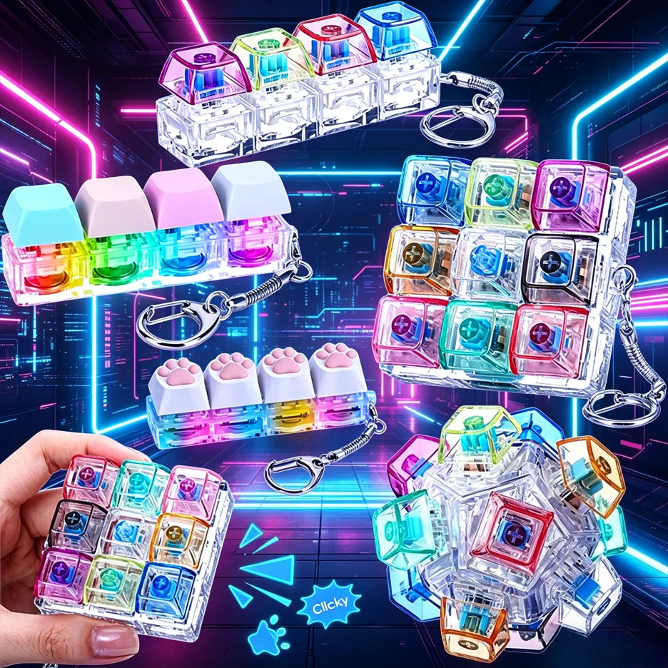 LED Light Keyboard Keychain