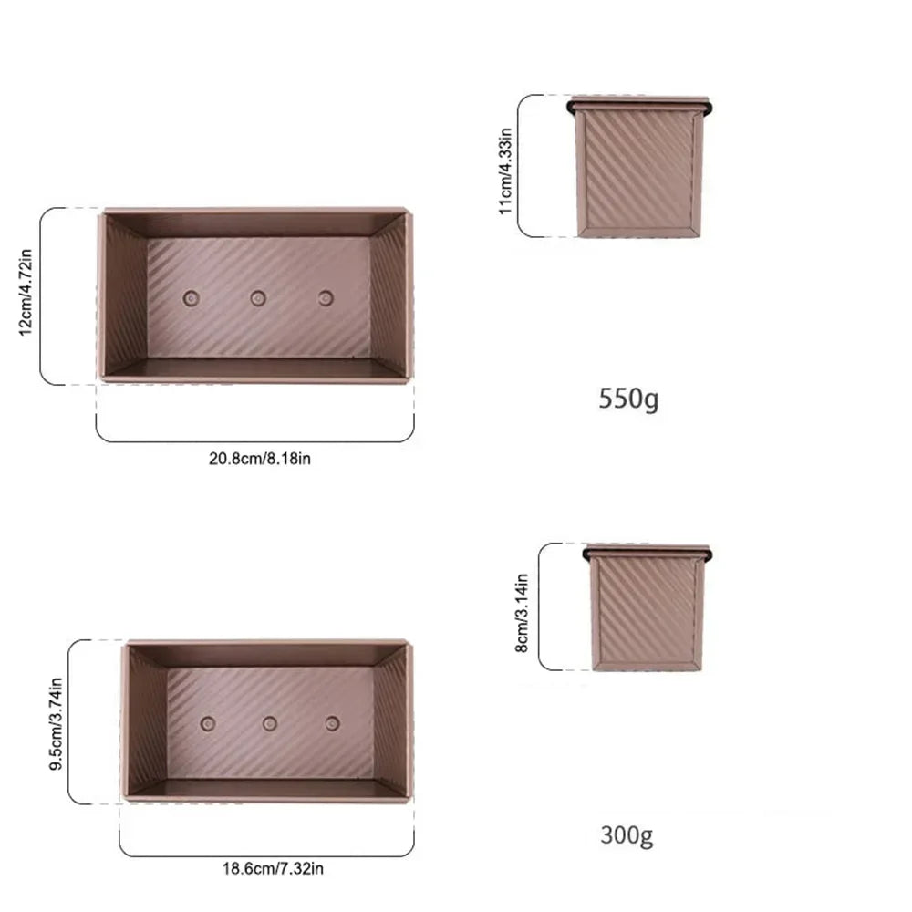 1Pcs Non-Stick Pullman Loaf Pan with Lid