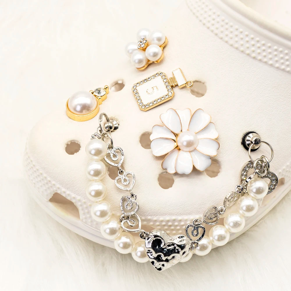 1/5pcs Girls Shoe Charms Designer Pearls