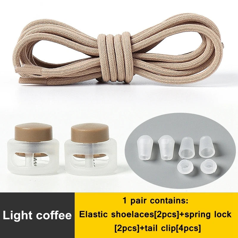 1 Pair Lazy Laces Elastic Snap Lock Shoelaces
