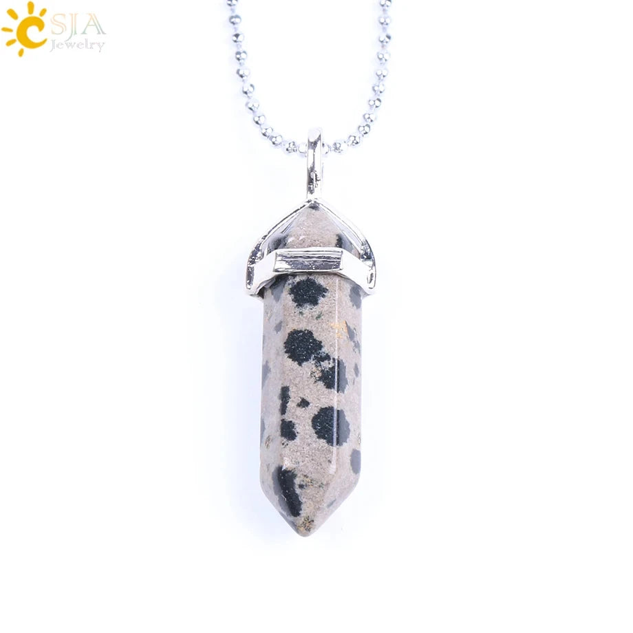 Hexagonal Bullet Crystal Necklaces