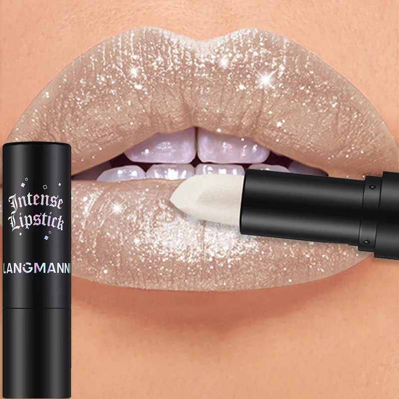 Nude Gray Metallic Lipstick Glitter Diamond