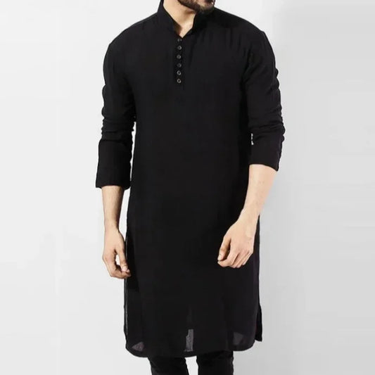 Abaya Men Shirts Long Sleeve Islamic Chemise Elegant Kaftan Robe