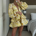 Elegant Flower Print Mini Dress