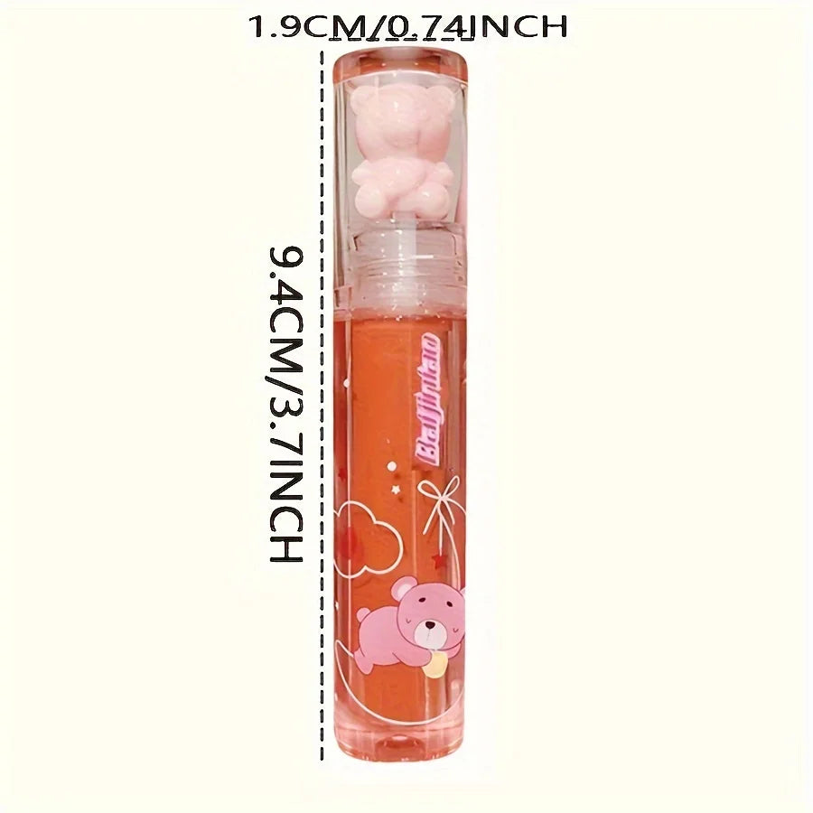 6 color  little bear lip gloss