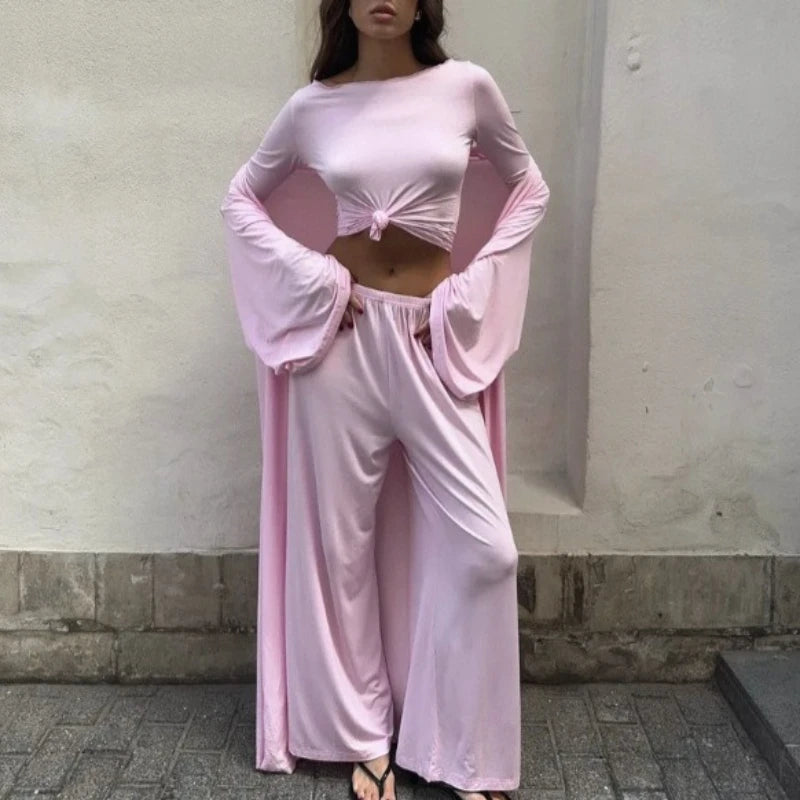 New Solid Color Knitted Loungewear