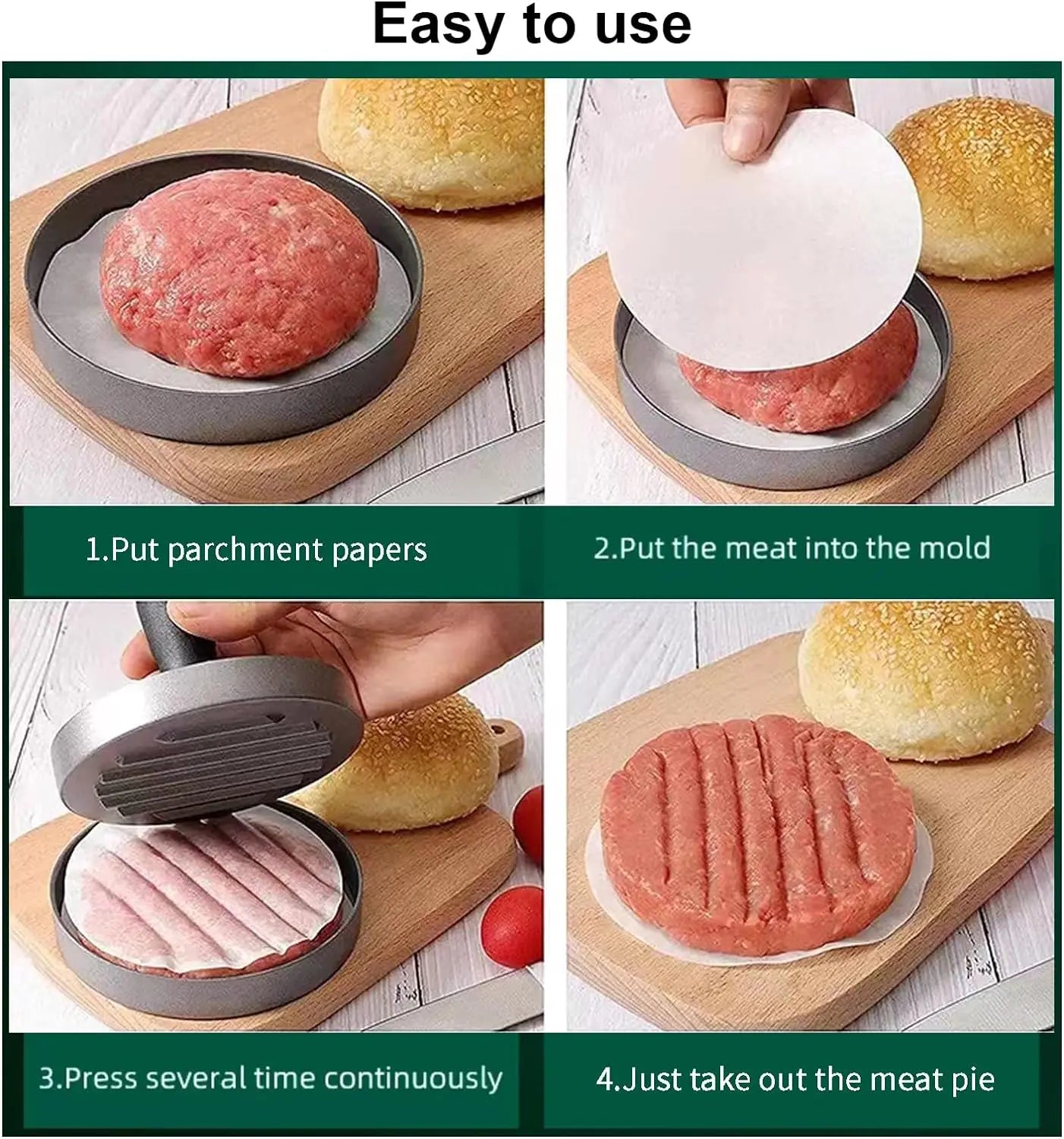 12CM Burger Press Non-Stick Patty Maker