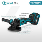 YOFIDRA 125MM Brushless Electric Angle Grinder 3000W