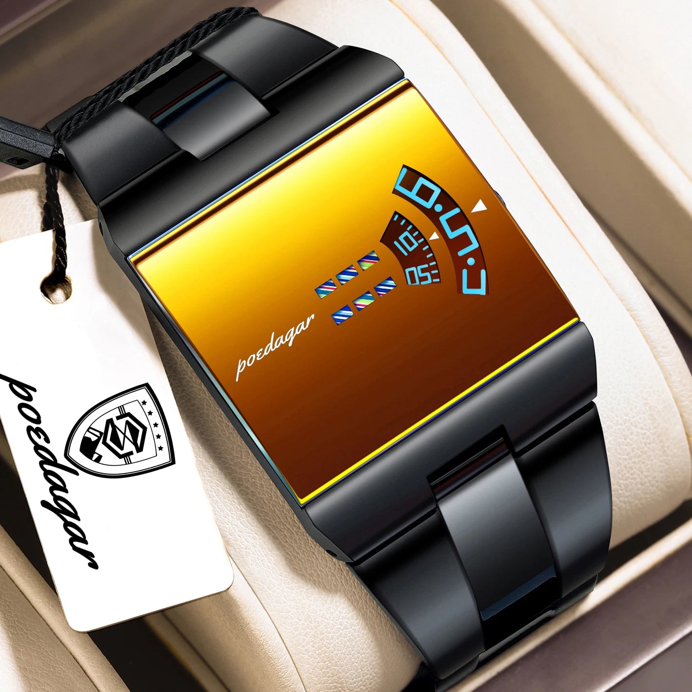 POEDAGAR Waterproof Wristwatch Stainless Steel