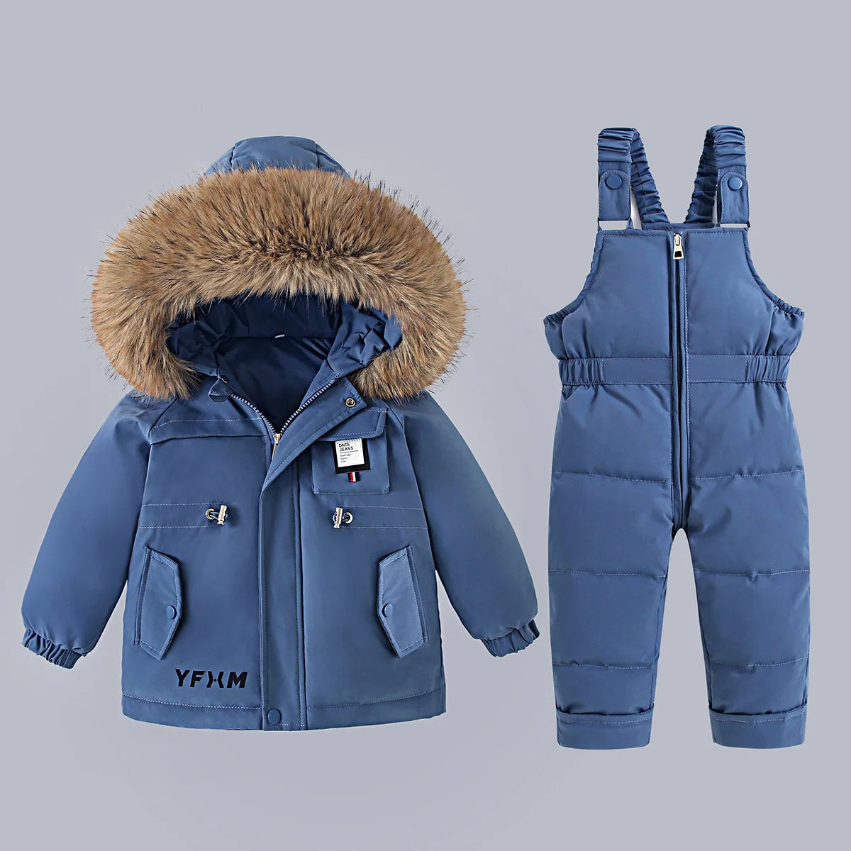 Jacket+Overalls Suit 2Pcs Duck Down Set