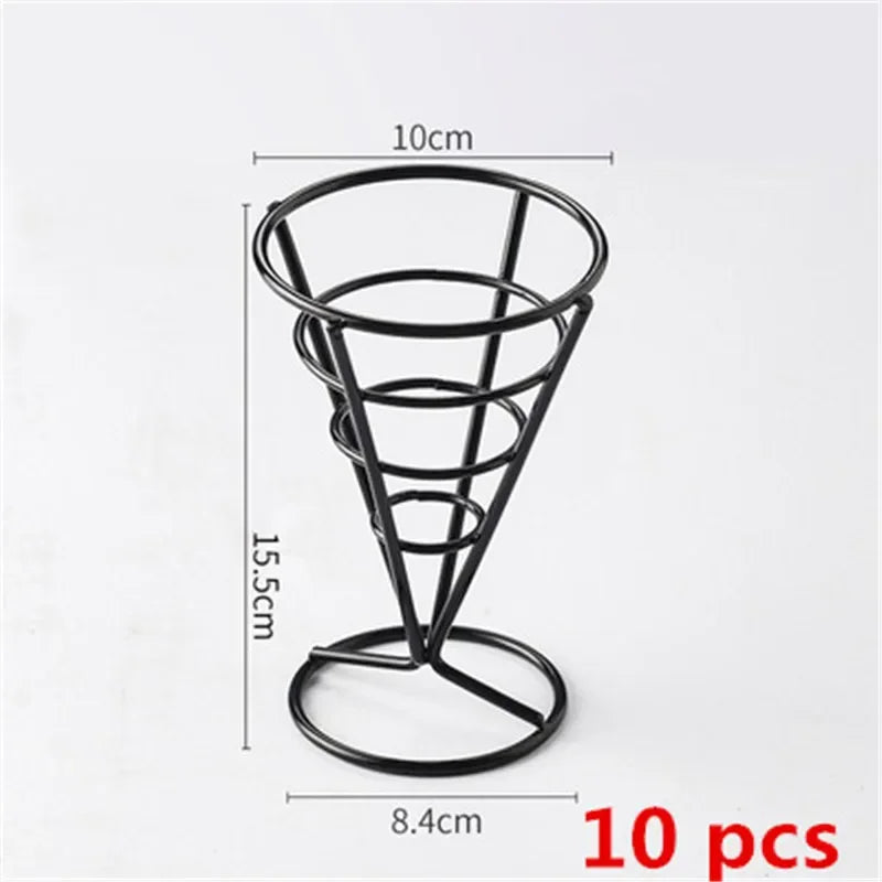 10 pcs set black French Fries Basket